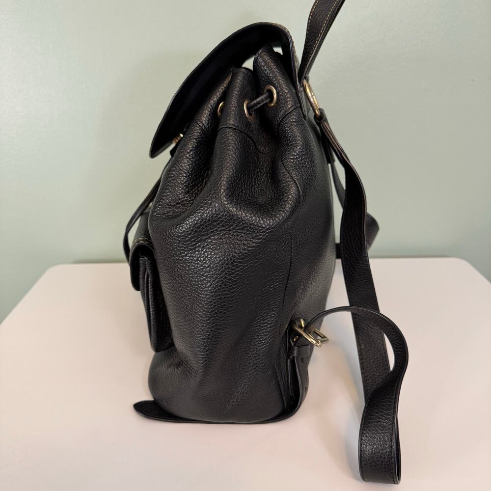 Coach Pennie Backpack Black 6145 Pebbled Leather Luxury Dark Academia Minimalist - Picture 4 of 13